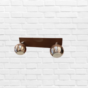 Lampara doble acero pared base de madera 19920-9 — Spots