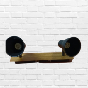 spot negro con base de madera doble 32707-2 — Spots
