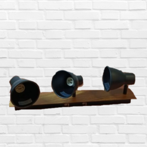 Spot negro con base de madera triple 32708-2 — Spots