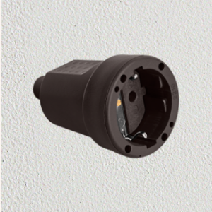 Ficha Hembra Schuko negro goma — Fichas