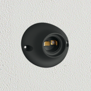 RECEPTÁCULO CURVO 4A 250V NEGRO — Portalamparas