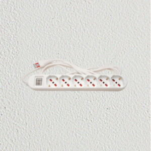 Prolongación 10A c/cable 5mt, 6 tomas schuko — Alargues