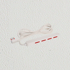 Prolongación angosta 10A c/cable 3mt, 4 tomas 3L — Alargues