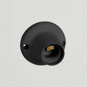 RECEPTÁCULO RECTO 4A 250V NEGRO — Portalamparas