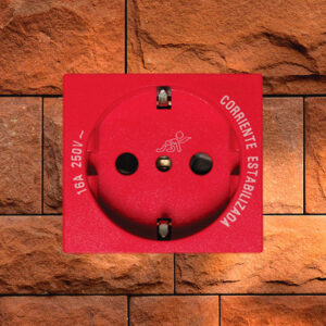 Tomacorriente Schuko Rojo — Módulos Tomacorrientes